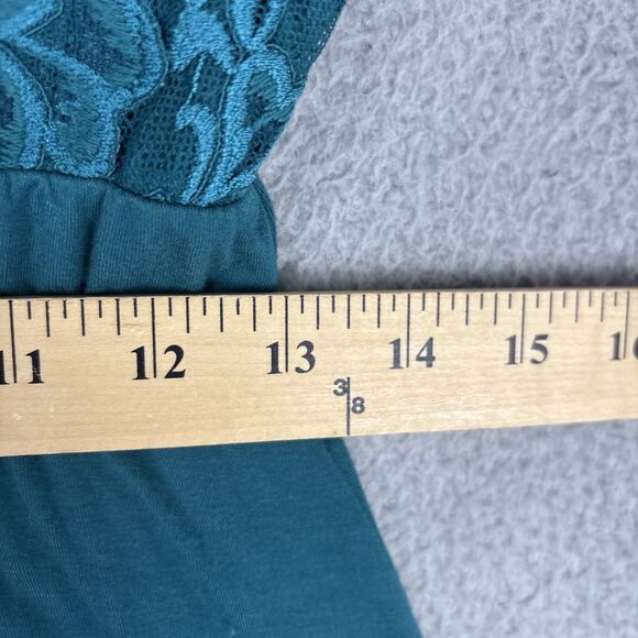 Soma Teal Green Cool Nights Lace Trim Chemise Sleep Nightie Size M - Picture 6 of 6